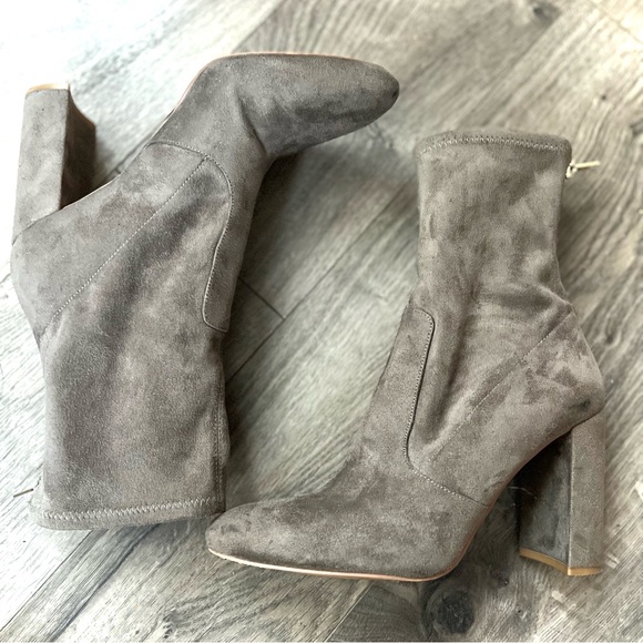 Ivanka Trump Taupe Suede Heeled Boots - Picture 5 of 8
